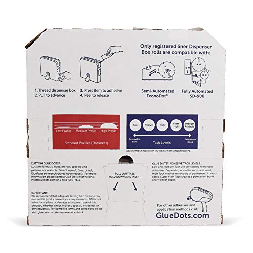 Glue Dots Pro Dispenser Box Applicator with 4000 (1/2") Low-Profile High-Tack Double-Sided Adhesive Dots High Tack