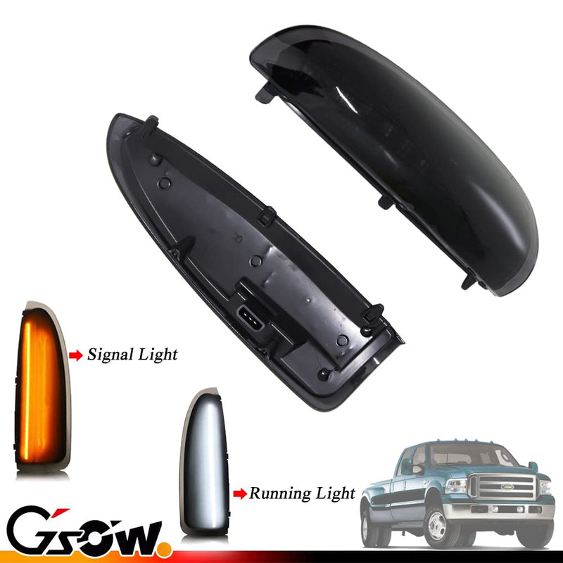 2 PCS LED Side Mirror Marker Lights for Ford 2003-2007 F250 F350 F450 F550 F650 Super Duty / 2000-2005 Excursion, LED Sequential Side Mirror Turn Signal Lamp Assembly - Switchback
