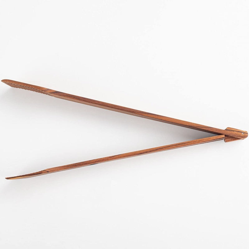 Super Slim Spring Salad Tongs: Teak Wood Salad Hand Server 0.1" x 0.1" x 12" Kitchenware Serving Utensils from SiamMandalay Gourmet Collection