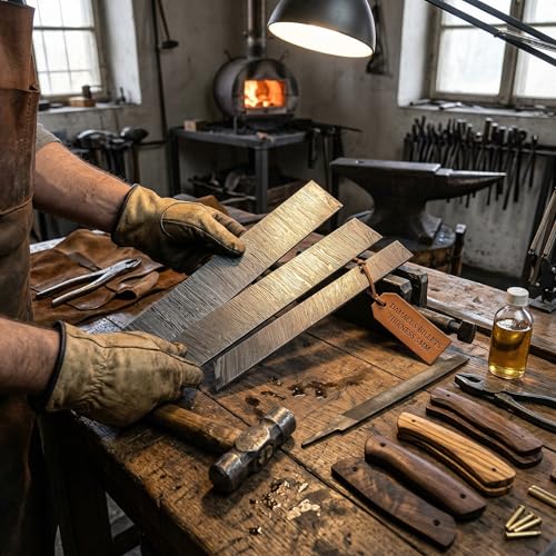 Damascus Steel Billet Bar for Knife Making – Firestorm Pattern Hand Forged Blank, 1095 & 15N20 High Carbon Steel Bar Stock, 12 x 2 in, Annealed & Pre-Etched, Bladesmithing & Blacksmith Supply