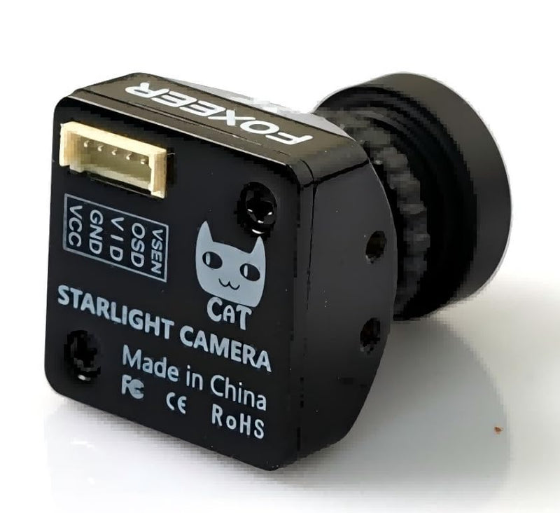 FPV Camera Foxeer Mini Cat 4 1200TVL Starlight 0.00001Lux Global WDR Night Vision Camera 1/3" CMOS Sensor 4:3/16:9 Switchable with OSD Board for RC FPV Racing Drone