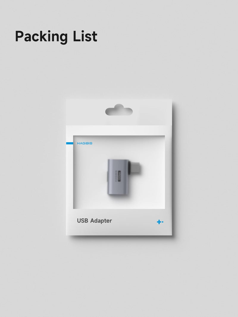 Hagibis USB-C to USB Adapter 2 Pack, 10Gbps 60W 90 Degree USB Type-C Male to USB-A Female Connector, Right Angle OTG Adapter for iPhone 17/16/15 Pro Max, iPad Pro, Car, Laptop, PC (Side L-Shape) Side L-Shape