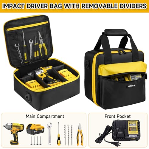 Impact Driver Case Compatible with Dewalt DCF900B/DCF891B/DCF961B/DCF899B Black yellow