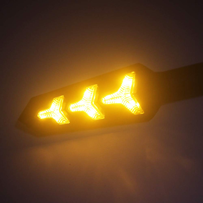 2-Pack Motorcycle Indicators Flowing Turn Signal Lights Y Shape LED Bulbs For Motorbike Scooter Off Road (DC-12V) 2