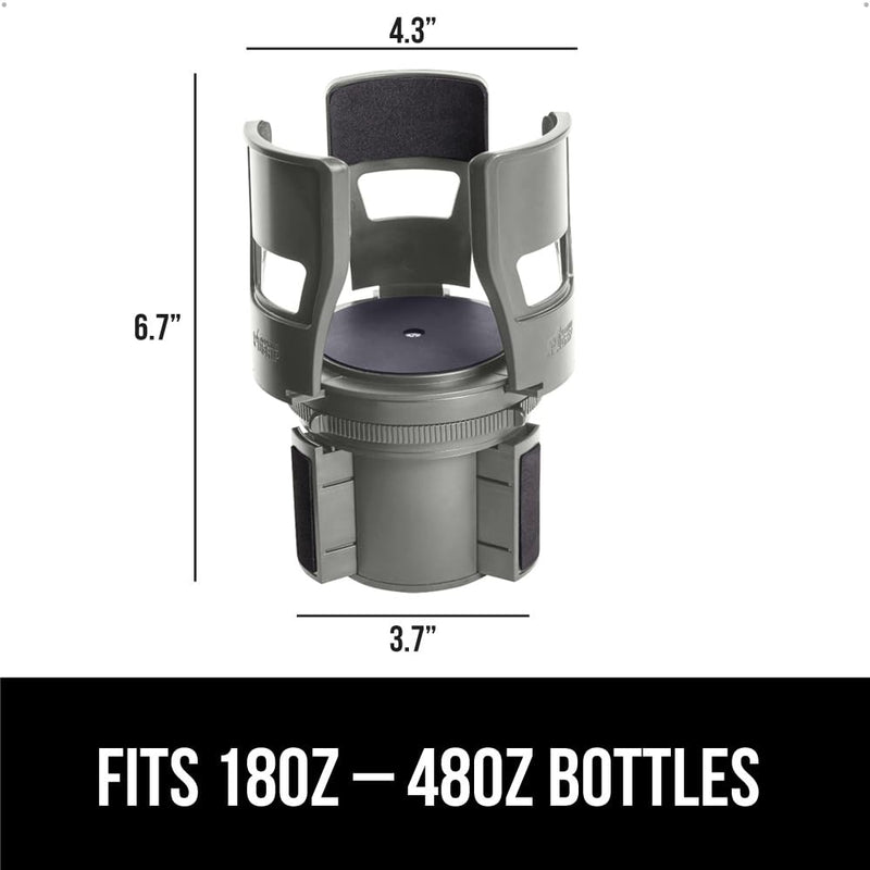 GORILLA GRIP Patent Pending Car Cup Holder Expander, Keeps Large Drink Cups Secure, Expands Fits Yeti, HydroFlask, Stanley 18 to 48oz Large Water Bottles, Coffee Mug, Adjustable Arms Insert, Gray 1