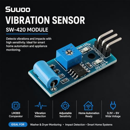 10-Pack SW-420 Vibration Sensor Module with LM393 Comparator