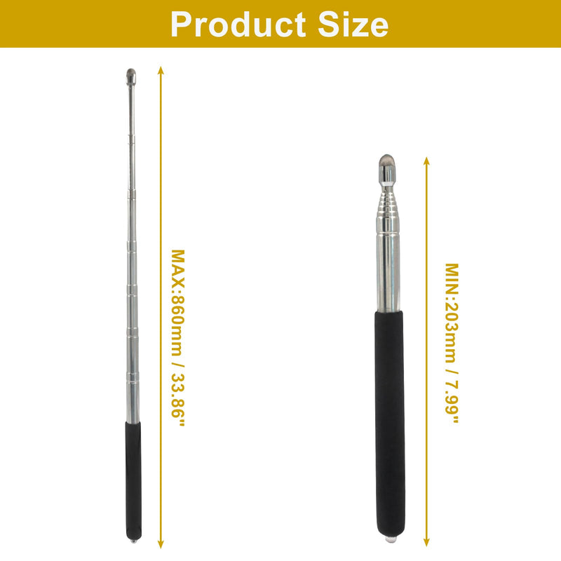 Bonsicoky 2 Pack Telescoping Pointer 34 Inch, Black and Red | Stainless Steel, Retractable Pointer Stick, For Classroom Teacher Black and Red-2pcs