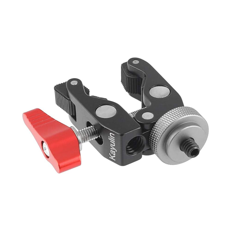 Crab Clamp Holder with 1/4" Screw Adapter for Studio Flash Light Camera Tripod (Silver Gray) Silver Gray