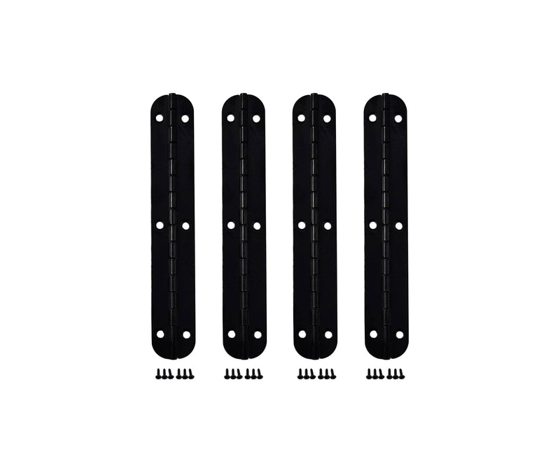 QCAA Solid Brass 180 Degree Wooden Jewery Box Hinge, Cabinet Closet Hinge, 102mm x 18mm(4.02" x 0.71"), Matte Black, Made in Taiwan, 4 Pack 102mm - 4 Pack