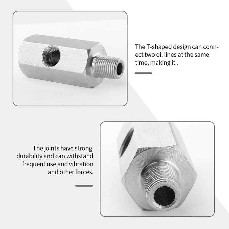 M9 1/8" NPT Oil Pressure Sensor T-Shaped Connector,Stainless Steel Turbo Adapter,Universal Hydraulic System Replacement Parts Car Accessories for Most Cars Trucks SUVs