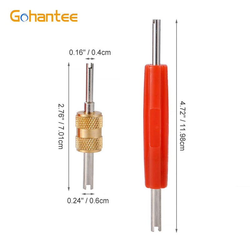 gohantee Air Conditioner Schrader Valve Stem Core Remover, Removal Tool for R134 R12 AC Car Air Conditioning Repair, Dual Head Tire Repair Tools