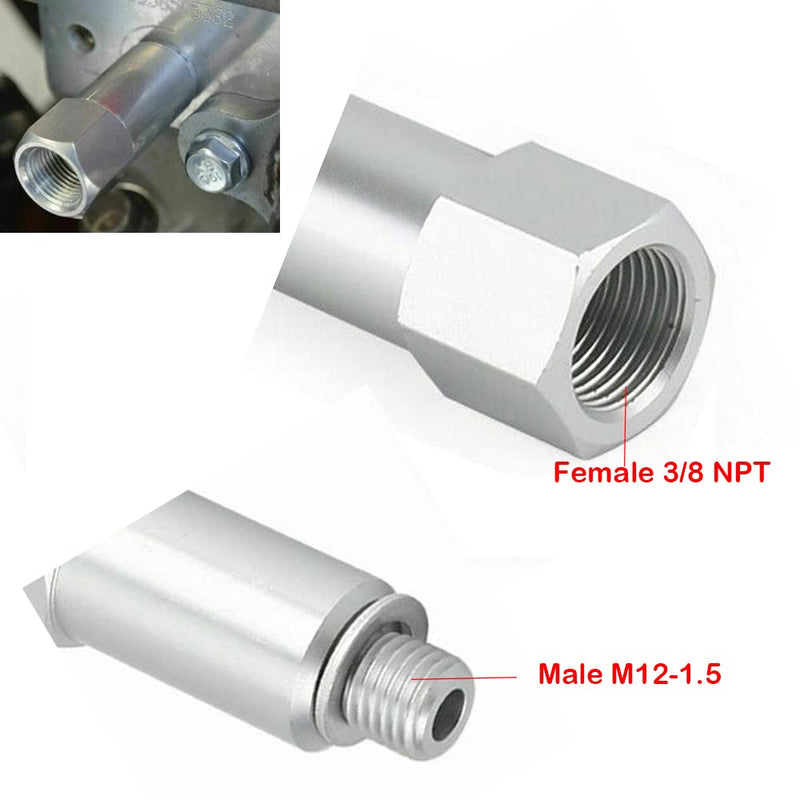 LS Swap Coolant Water Temperature Sensor Adapter M12 1.5 to 3/8 NPT Extended Length Fitting for All LS GM Engine LSX LS1 LS3 LS2 LM4 LM7 L76 LQ9 LR4 LS6 L92 L99 L33 LR4 LH6 Aluminum