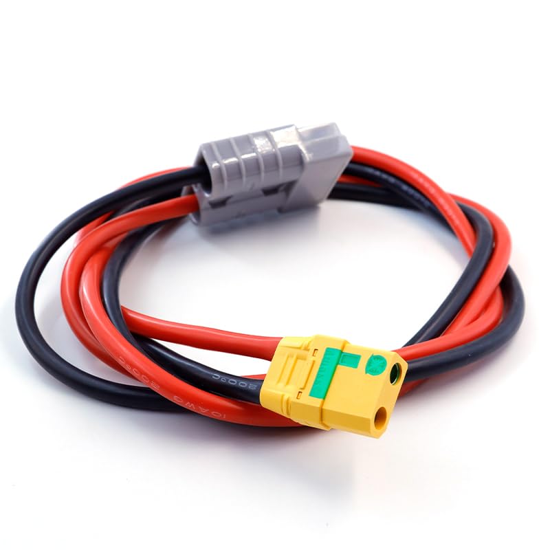 50AMP 600V Battery Adapter Cable 10AWG ADS Plug Connector to XT90S Female Cable 33inch (100CM XT90 Female)