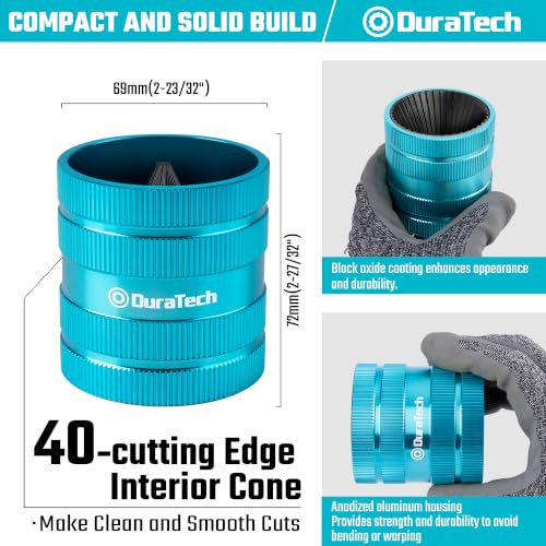 DURATECH Inner & Outer Tubing Reamer, Heavy Duty Pipe Deburring Tool, Large