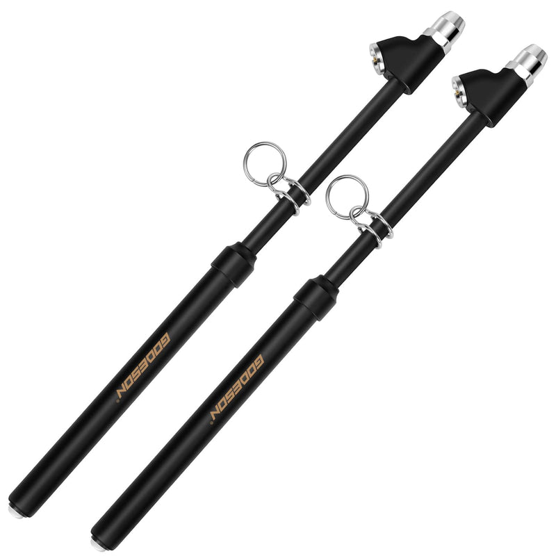 GODESON Heavy Duty Tire Pressure Gauge, Straight-On Dual Head Tire Air Gauge Range 10-150PSI, Extended Tube Tire Gauge Suitable for Semi Truck, RV,and Bus(Pack of 2) Silver and Black 2 Pack