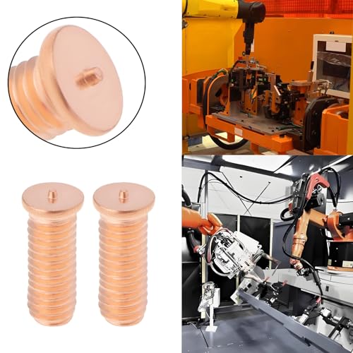200Pcs M6x16 Carbon Steel Copper Plated Stud Weld Spot Plated Copper Welding Screw Solder Point Nail Bolt or Capacitor Discharge