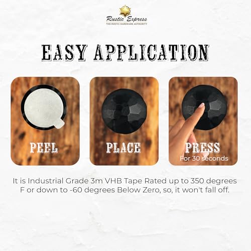 Self Adhesive Dome Top Round Clavos, 1-1/2" - Upholstery Nails & Furniture Tacks - Decorative Door Nail for Farm Barn & Garage Doors, Fiberglass, Wooden, Metal, The Rustic Express - 20 Pack 1-1/2" Dome Top Round