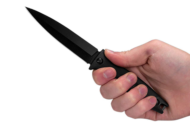 Kershaw Secret Agent (4007); Concealable Boot Knife with Strong Single Edge 8Cr13MoV Steel Blade; Arrives with Dual Carry Molded Sheath and Stealthy Non-Reflective Oxide Finish, 3 OZ