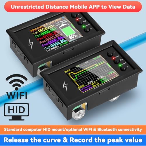 0-420V 500A DC Ammeter Voltmer, Bidirectional Ammeter LCD Display Digital Multimeter Tester, Unlimited Distance WiFi Remote Control Detection Multi-Function Bidirectional Current Detection Meter