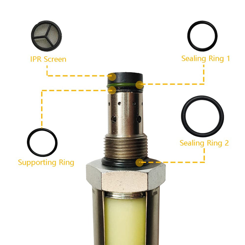 6.0 IPR Valve with ICP Sensor and Pigtail | Replacement for 2003-2010 F250 F350 F450 F550 E450 Super Duty Excursion, 04-10 E350 E450 | Replace# CM-5126, 1846057C1, 4C3Z-9F838-A, 1845428C91 IPR Valve & ICP Sensor with Wiring Harness