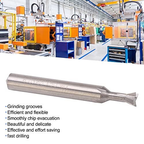 Dovetail Cutter Carbide End Mill 6mm Shank 4 Flute for Wood Aluminum Slotting Milling 50mm Length (65°) 65°