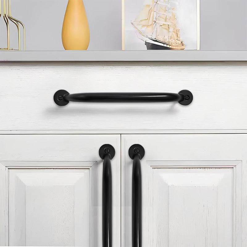 10 Pack 3 inch Hole Center Matte Black Cabinet Pulls - Heavy Duty Solid Drawer Hardware Handles Kitchen Vanity Bathroom Handles 3"(76mm) Hole Center 10