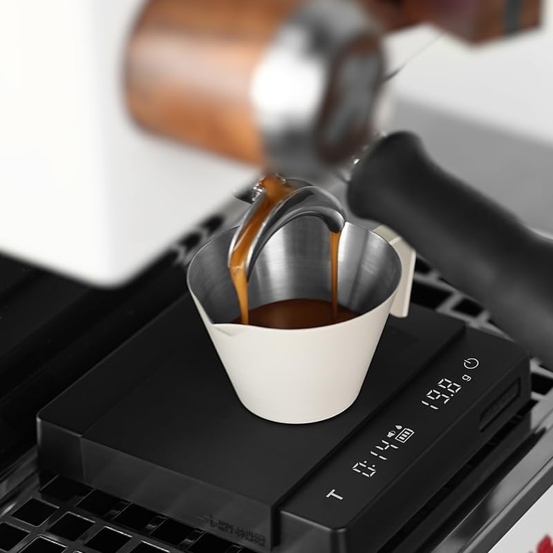 MHW-3BOMBER Mini Coffee Scale with Timer,Rechargeable Espresso Scale with Gravity Sensing,2kg/0.1g Precision Scale for Espresso&Pour-Over Coffee,Portable Digital Kitchen Scale,Black ES6029B-OS Mini Black