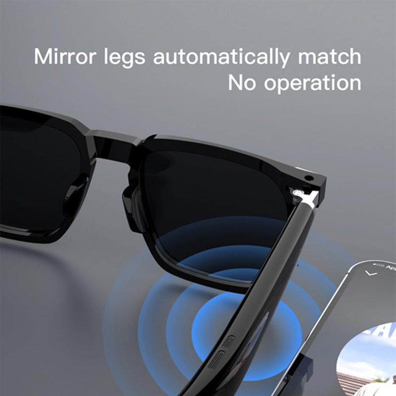 Smart Glasses Anti-Blue Light With Bluetooth Connection For Camera,Gaming (Men/Women) Obsidian Black