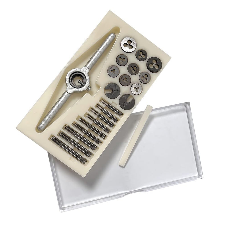 31pcs Micro Metric Tap and Die Set M1-M2.5, Replacement for QingYJ U7V-9PB-MX3394, Thread Repair Kit for Small Electronics/Watches/Models (OEM: FZ-TD331S)