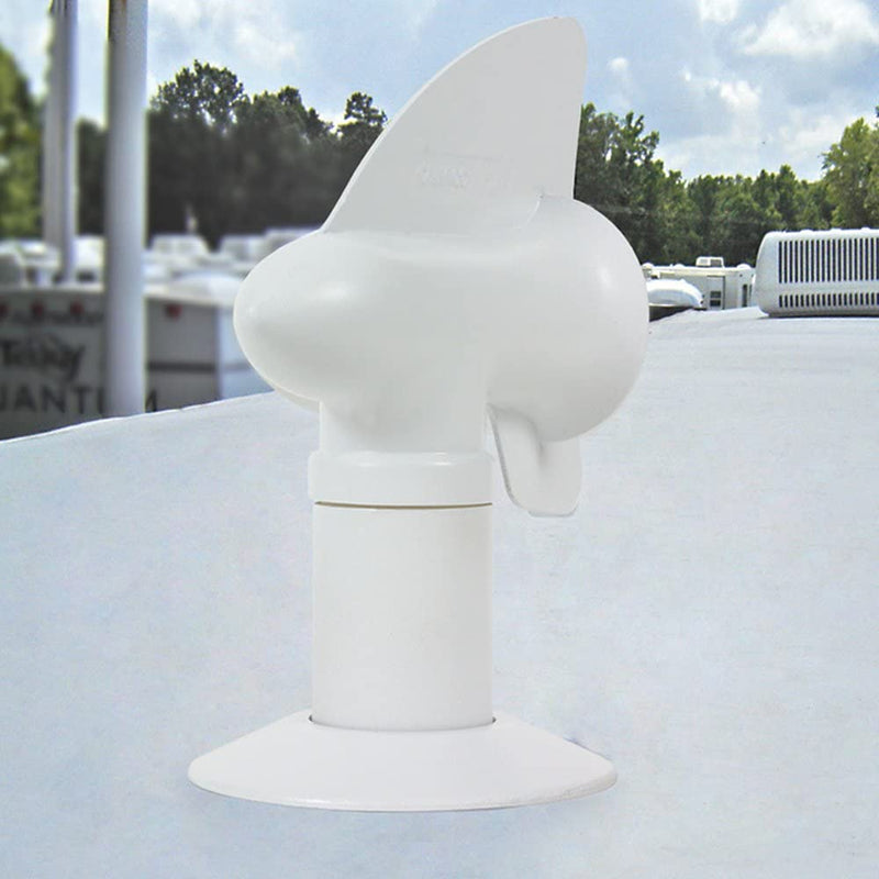 Camco Cyclone Rotating Sewer Plumbing Vent - Rids Odors from Your RV Holding Tank, Rotes 360 Degrees to Pull Odors Up and Away - White (40595)