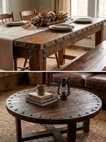1.5”- ROUND HAMMERED Clavos Nails | Hand Forged Iron Black Decorative Hardware Doors Gates Beams Furniture Rustic Old World Farmhouse Accent (5) 5