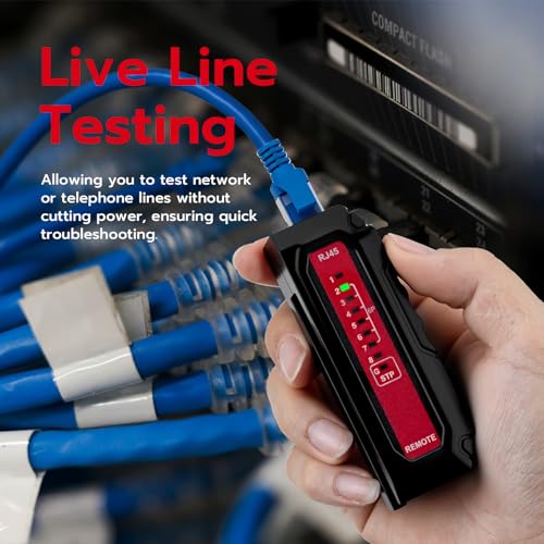 Mcbazel Network Cable Tester for RJ45 RJ11, Ethernet Cable Tester Tool Compatible with CAT5/CAT5E/CAT6/CAT6A, Telephone Line Continuity Test LAN Wire Test Tool