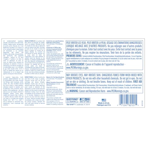 STAR BRITE Marine Silicone Sealant White - Waterproof 10.3 fl oz Clear