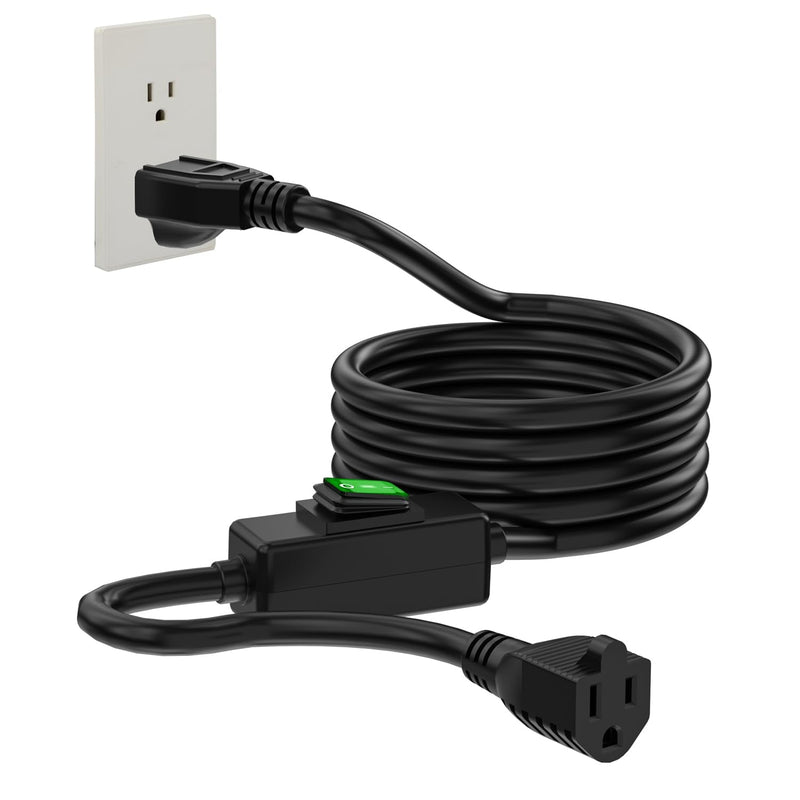 (15Feet) 3-Prong Outdoor Waterproof Extension Switch Cord, in-Line On/Off Switch Extension Cord, SJTW 14AWG 3C IP57 Waterproof,Max.20A 125V Heavy Duty Inline Switch… 15-Feet
