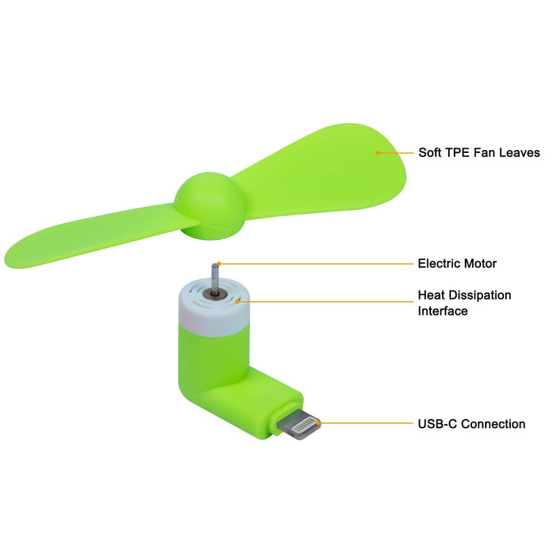 Fan for iPhone, 3 Pack Portable iPhone Fan Cell Phone Fan Compatible for Mini Fan for iPhone 14/14Pro Max/13/13 Pro Max/12/12 Pro Max/11/11 Pro/11 Pro Max/X/Xs/Xr/iPad Green/Blue/Rosy Red