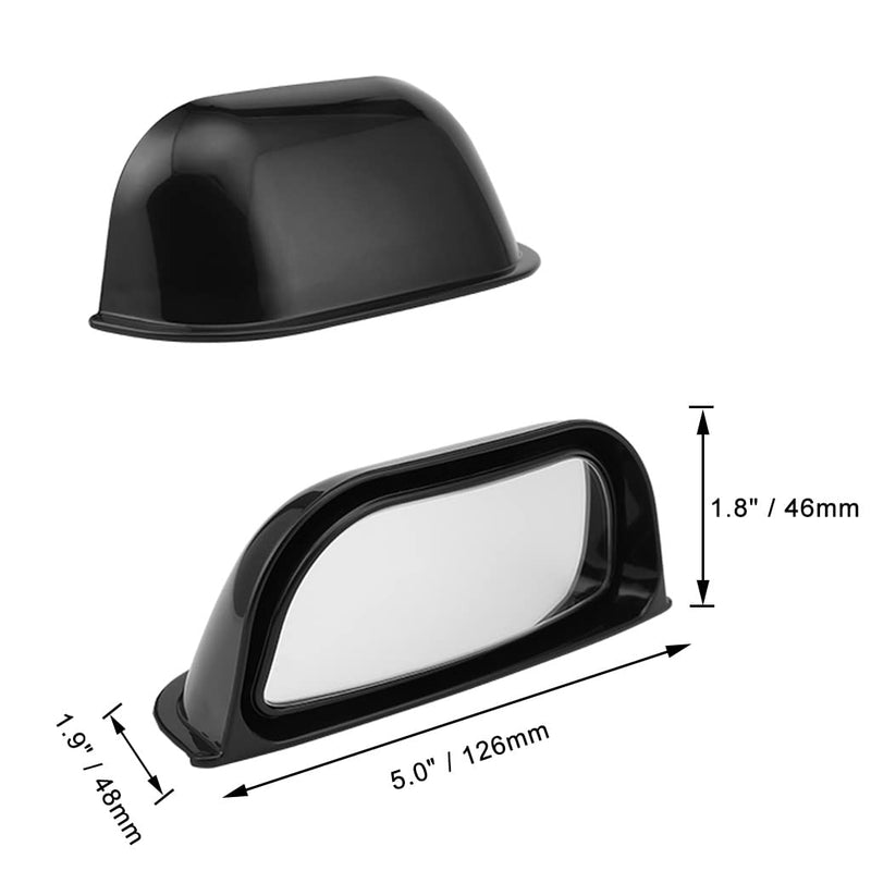 2Pcs Back Passenger Rear View Mirror Adjustable Blind Spot Mirror,Real Glass,Car SUV Side View Mirror With Convex Surface Stick on B-Pillar for Second Row Door Safely Get-Off (Black frame, 2 PCS) Black frame