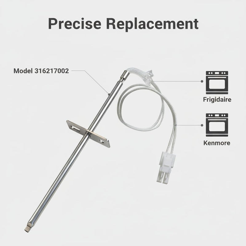 316217002 Oven Temperature Sensor Probe for Frigidaire&Kenmore Oven - Replacement Oven Thermostat Temperature Sensor & Gauge Compatible with AP3363354, 1015027, 316111201