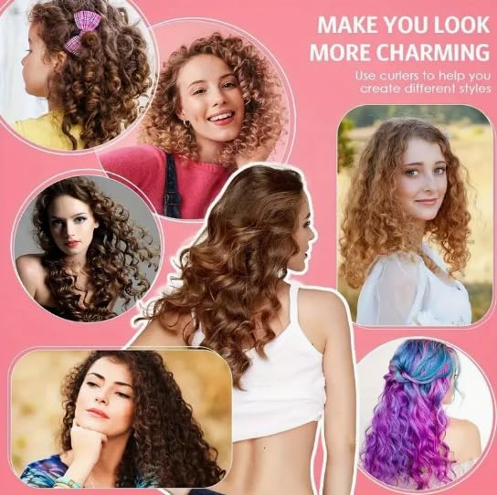Pack of 10 Foam Heatless Hair Curlers - Flexible Curling Rods | Hair Curlers No Heat Set - Bendy Rollers for Hair Curling - Foam Rollers - Overnight Hair Rods - Flexible Curling Rods