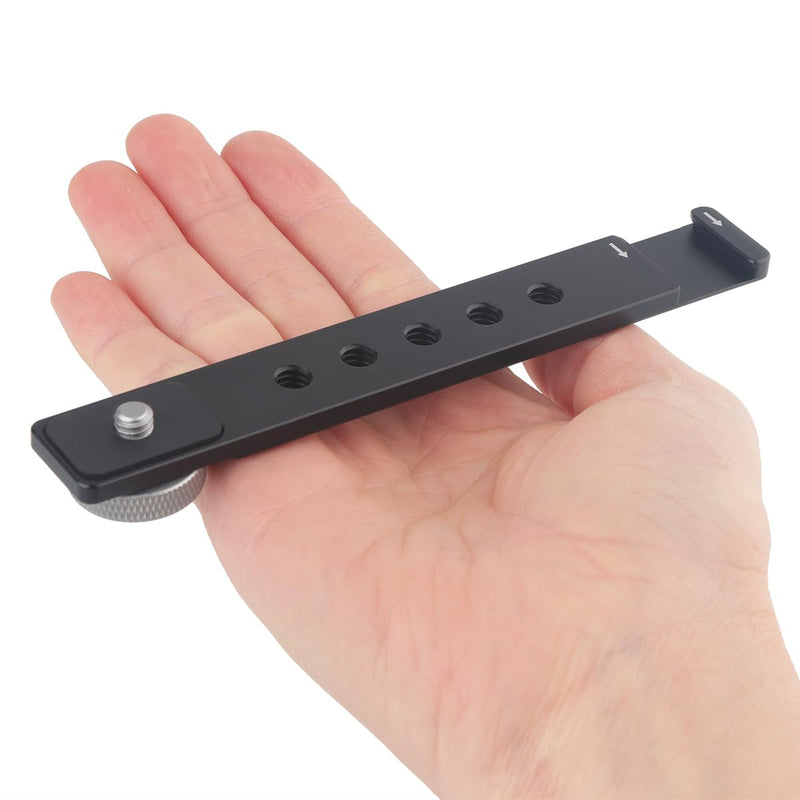 1/4 Cold Shoe Camera Extension Bracket for DJI Pocket 3, Hot Shoe Extension Camera Flash Bracket for Light, Mic, Compatible with Sony A6500 A6400 6300 6000, Aluminum-5.5" Long