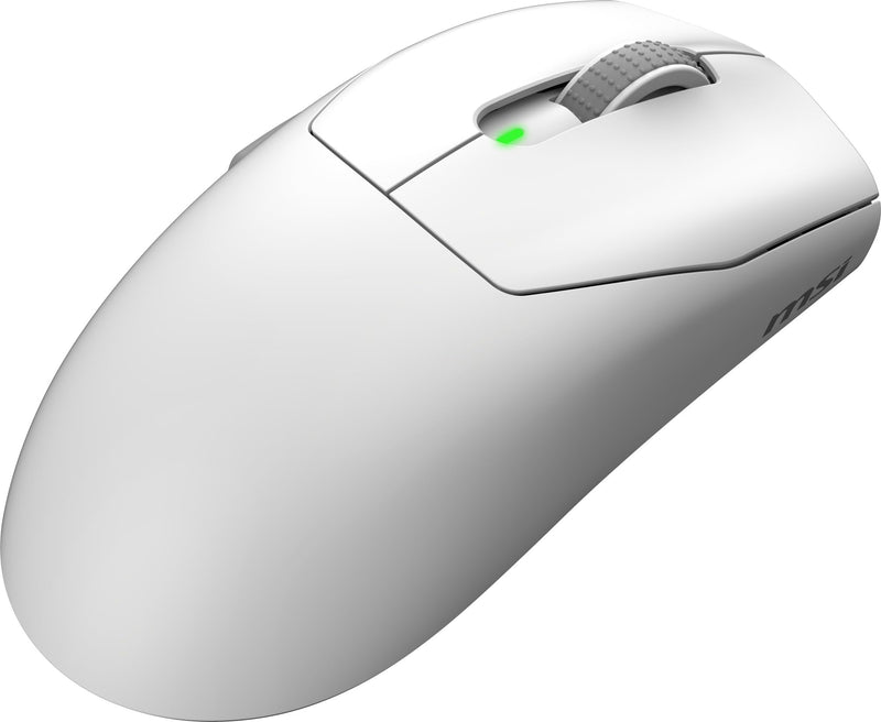 msi Forge GM340 W White Gaming Mouse, 12800 DPI, 50M+ Clicks Micro Switch, Optical Sensor, Ergonomic Ambitextrous Hand Design, RGB Light
