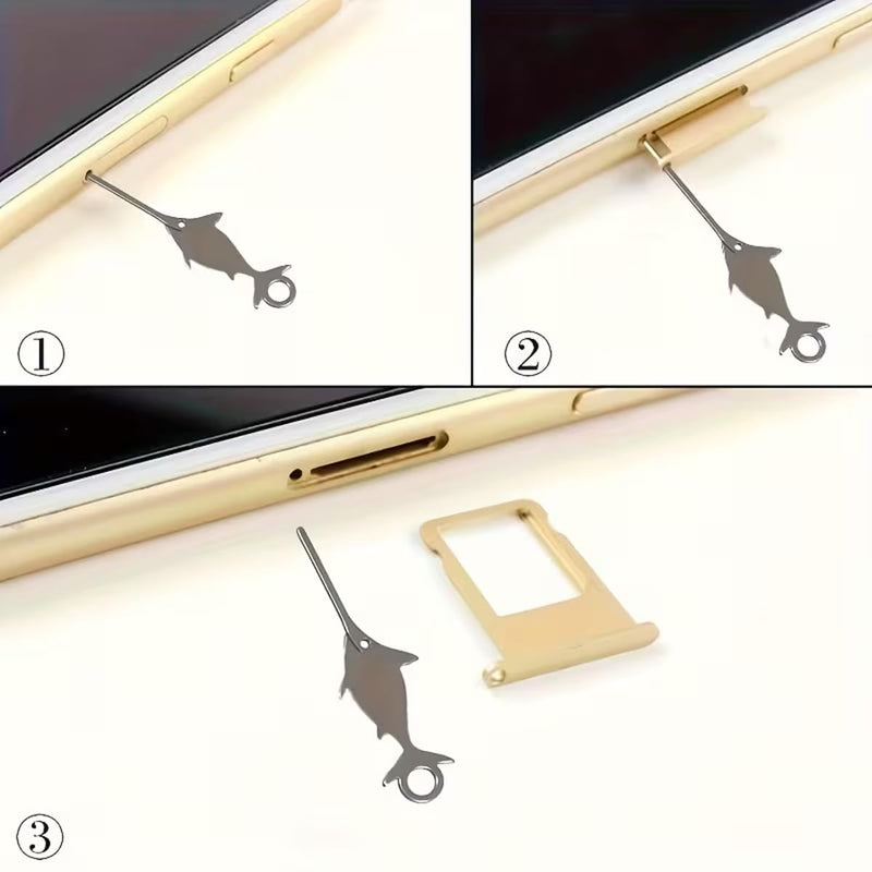 SIM Card Ejector Swordfish Keychain, Cute Cartoon Design, Universal Pin Extractor for Smartphones, Bags and Backpacks 1Pc
