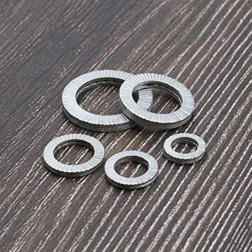 30 Pair Lock Washer Wedge Lock Washers Manganese Steel M8/M10/M12/M16/M20 Shakeproof Quick Speed Locking Washer Anti-Loose Washer Assortment Kit