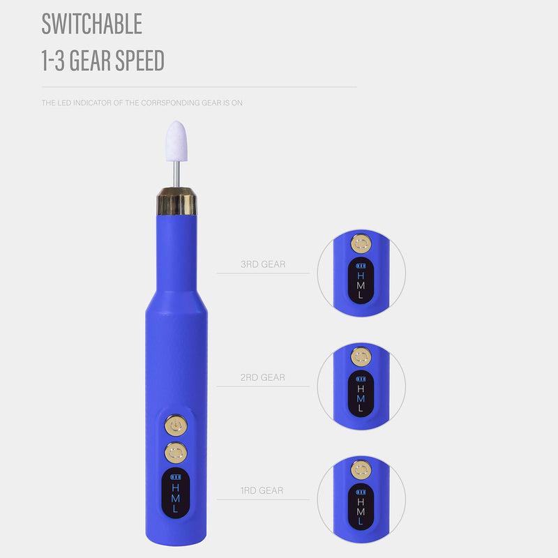 DIYPHONE Portable Circuit Board Grinder Chip Grinding Pen Damaged Screw Removal Tool Rechargeable Grinding Pen with 11 Grinding Heads, Type-C 3-Speed Adjustable For Phone Repair
