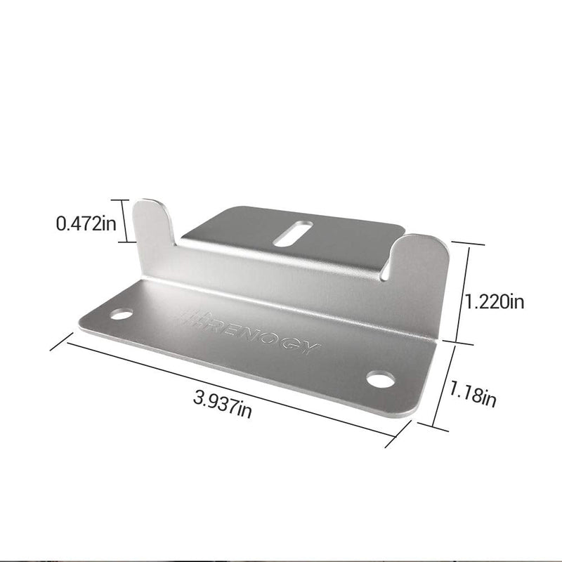 Renogy Solar Panel Mounting Z Brackets Lightweight Aluminum Corrosion-Free Construction for RVs, Trailers, Boats, Yachts, Wall and Other Off Gird Roof Installation, one set of 4 Units,Gray 1 Set Z Bracket