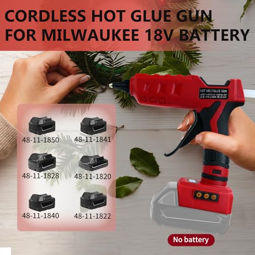 Cordless Hot Glue Gun for Milwaukee 18V Battery, 100W Wireless Glue Gun