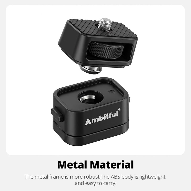 Ambitful MC1 Magnetic Quick Release Mount Adapter, 1/4 Inch Screw | Universal expansion adapter for cameras, LED lights, mini tripods kit