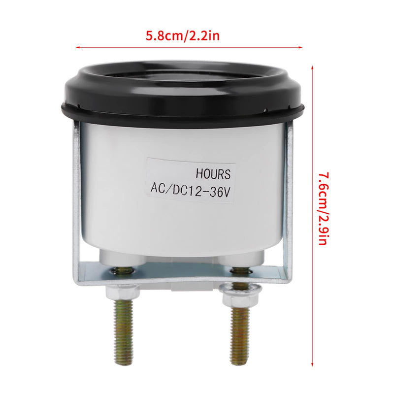 Hour Meter, 12-36V DC/AC Quartz Hourmeter Gauge, Mechanical Hourmeter for Boat Marine Auto ATV UTV Snowmobile Lawn Tractors Generators Engine