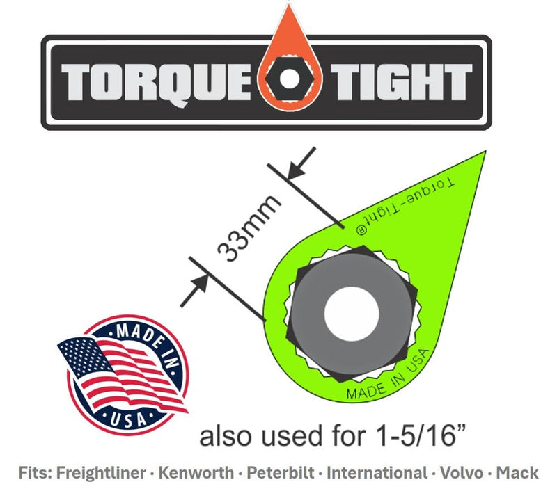 33mm Loose Lug Nut Indicators (Green) – Visual Safety Markers for Class 6–8 Trucks – Made in USA, 100-Pack Green 100 Pack
