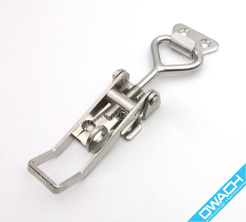 2 Pack OWACH Stainless Steel Adjustable Draw Latch Adjustable-Grip Padlockable Toggle Clamp (2 pack, Medium 3.78"~4.88") 2 pack, Medium 3.78"~4.88"