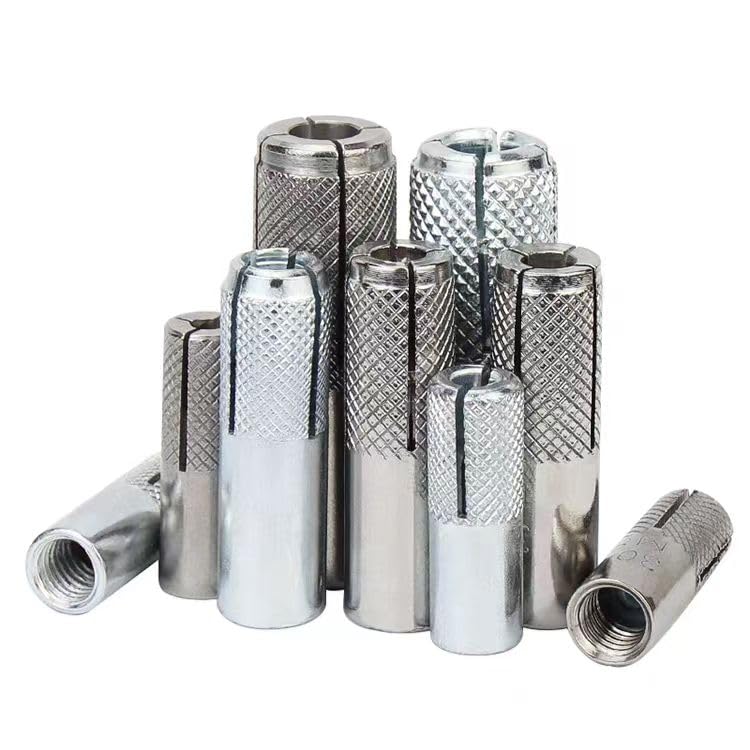 Wensilon(20 pcs) 1/4"-20 Premium Stainless Steel Drop in Anchors Assortment, Knurled Drop-in-Anchor for Solid Concrete, Internal Forced Expansion Screw Bolts SS 20